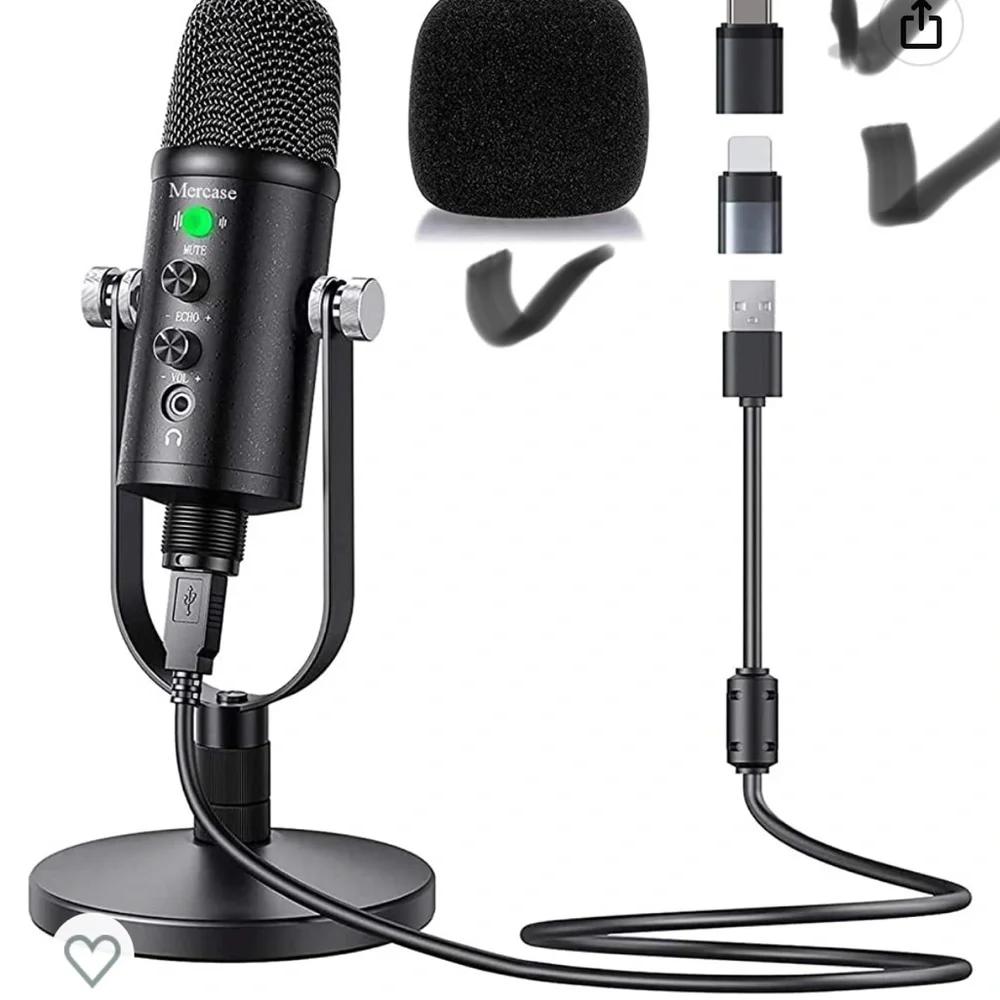 Usb microphone 🎤 🎙️ used 2 times missing usb attachments circled